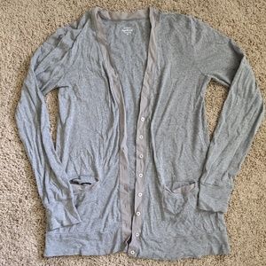 J Crew Perfect fit Mixed-tape gray cardigan